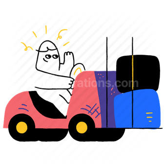 forklift, sorting, logistic, box, package, deliver, warehouse, worker, on the way