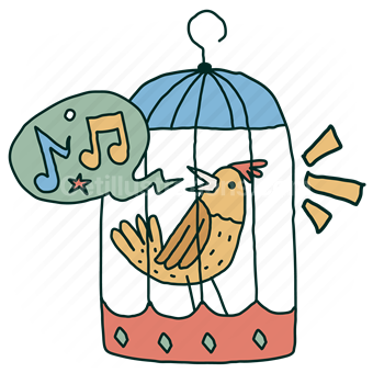 animal, pet, bird, birdcage, sing, singing, song, wildlife, sound, audio