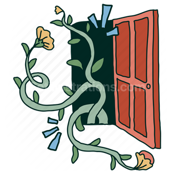 door, front, entrance, enter, exit, flower, floral, plants, weeds