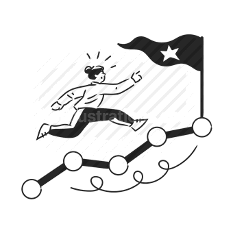 achievement, success, goal, progress, star, Vector illustration