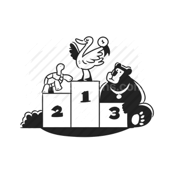 competition, podium, award, victory, animals