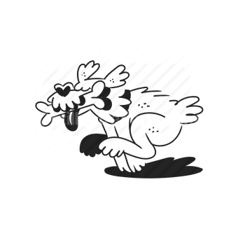 running, scared, frightened, cartoon, Vector illustration