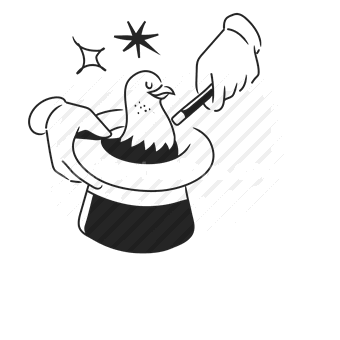 magic, hat, rabbit, vector illustration