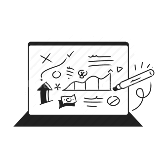 graph, chart, analytics, data visualization, vector illustration