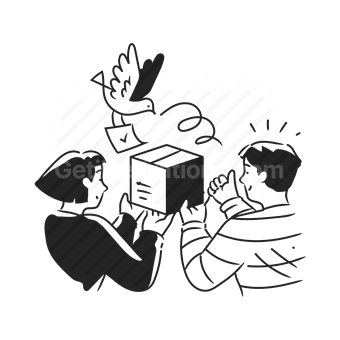 box, surprise, celebration, excitement