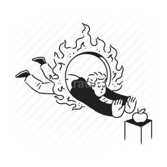 fire, cooking, meal preparation, Vector illustration
