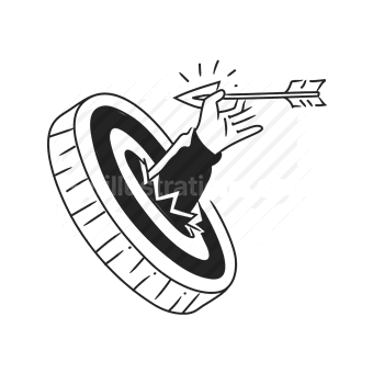 archery, target, aim, arrow, Vector illustration