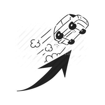 rocket, startup, growth, vector illustration