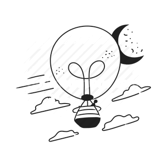 hot air balloon, night sky, adventure, travel