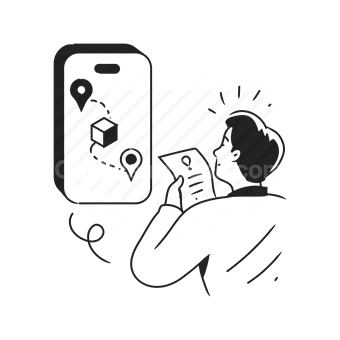 map, location, navigation, smartphone, Vector illustration
