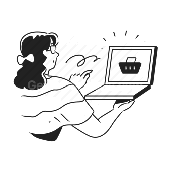 online shopping, ecommerce, internet purchase, cart icon