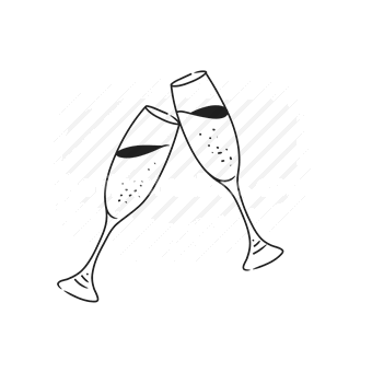 champagne, celebration, toast, wine glasses