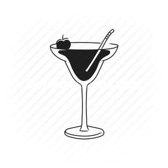 cocktail, drink, glass, apple, bar