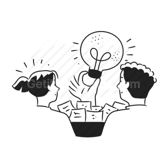 lightbulb, idea, teamwork, collaboration