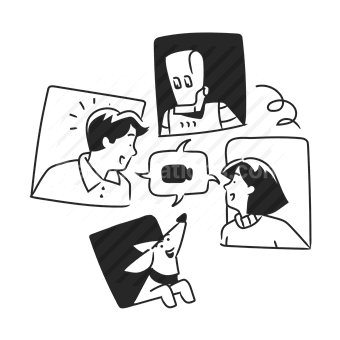 communication, conversation, dialogue, social media, Vector illustration
