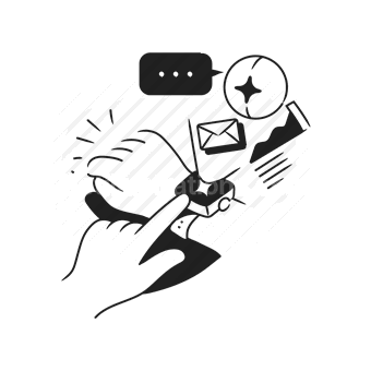 communication, multitasking, busy, productivity, Vector illustration