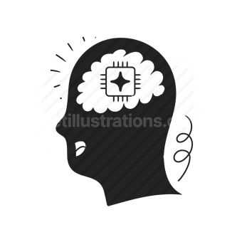 brain, thinking, innovation, vector illustration