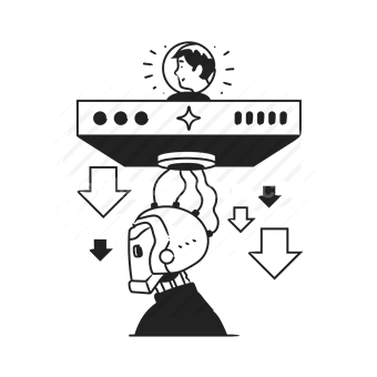 technology, data flow, information processing, person, analysis