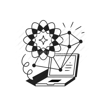 technology, innovation, design, creativity, laptop, flower, energy, Vector illustration
