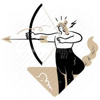 archery, sport, bow, arrow, mythical, creature