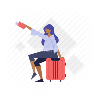 woman, suitcase, transportation, luggage, baggage