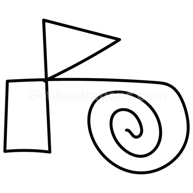 flag, abstract, curl, curve, draw, doodle