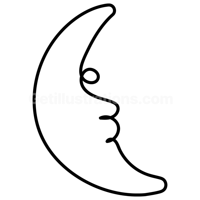 moon, doodle, handdrawn, draw, line, lines