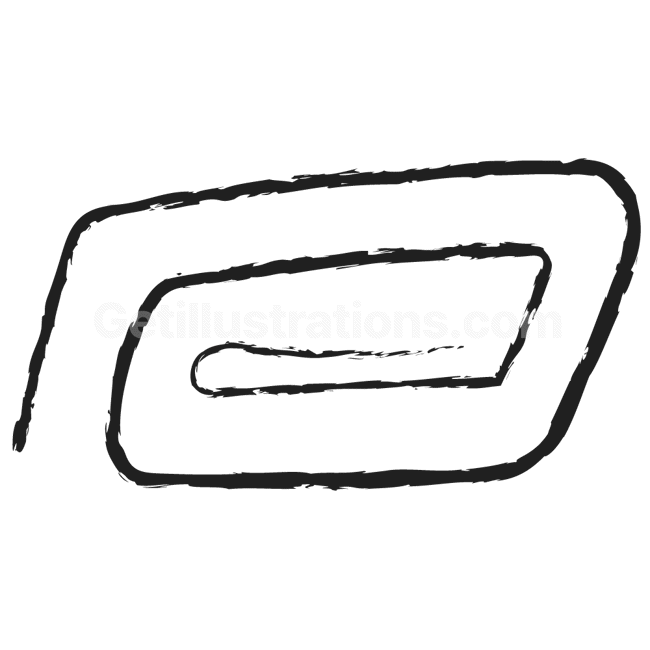 parallelogram, paperclip, attachment, doodle, handdrawn, draw, shape, brush