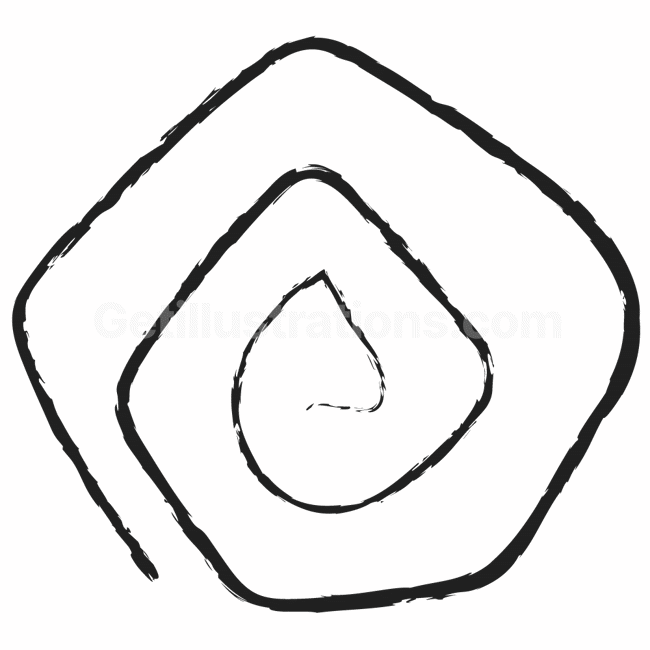 pentagon, swirl, doodle, handdrawn, draw, shape, brush