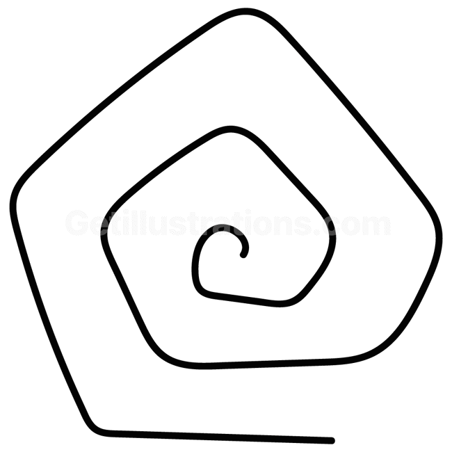 pentagon, swirl, doodle, handdrawn, draw, shape