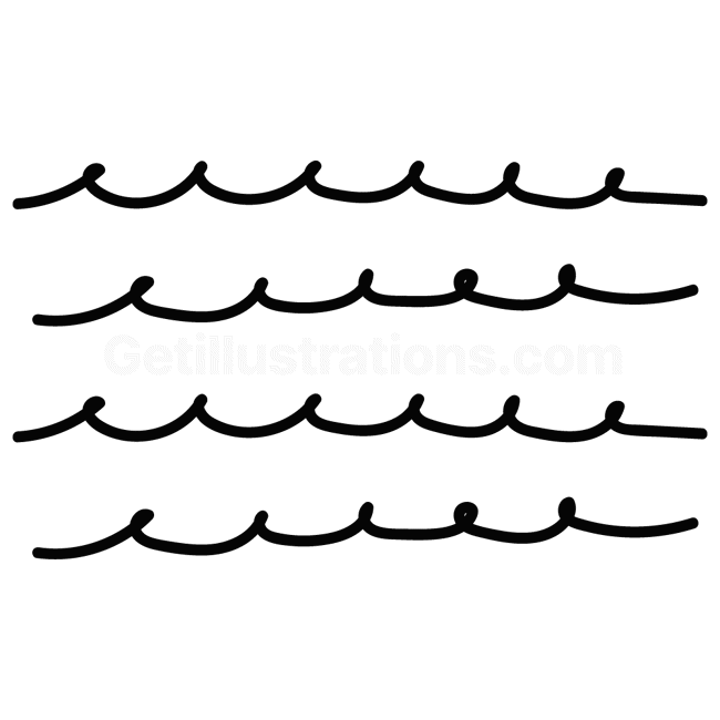 waves, water, ocean, sea, doodle, lines, line