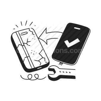 broken, smartphone, repair, tools