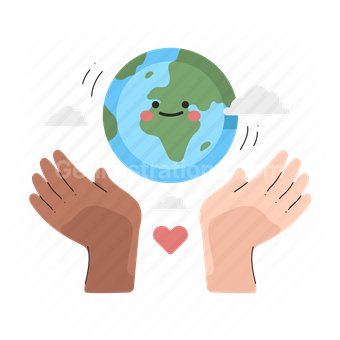 taking care, planet, heart, love, earth, care
