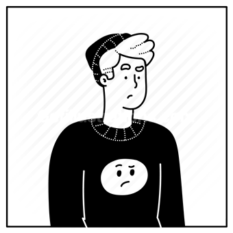 hipster, guy, boy, man, person, people, sweater, unhappy, upset