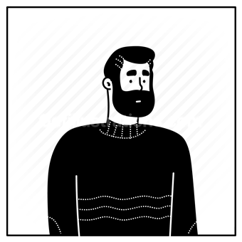 man, male, person, people, beard, dark hair, sweater, jumper