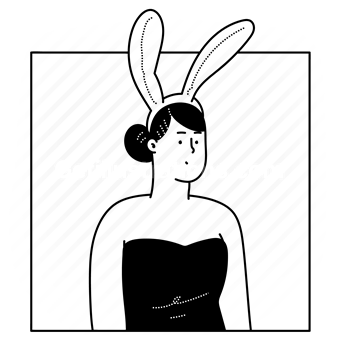 rabbit, bunny, playboy, woman, female, person, people, lady, costume