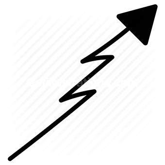 arrow, arrows, direction, up, pointer, cursor, lightening, zigzag, dark
