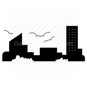 city, building, landscape, night, dark, scenery, apartment, location