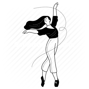 motion, movement, dance, ballet, pose, twirl, woman, people