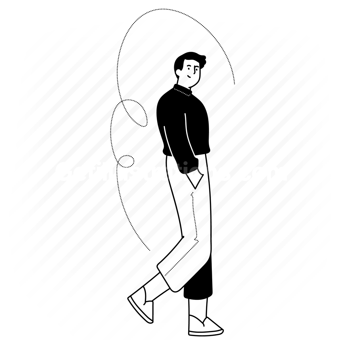 Poses of a walking human thinking Stock Photo - Alamy
