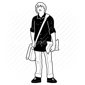 teenager, teenagers, people, person, boy, guy, male, bag, paper, page