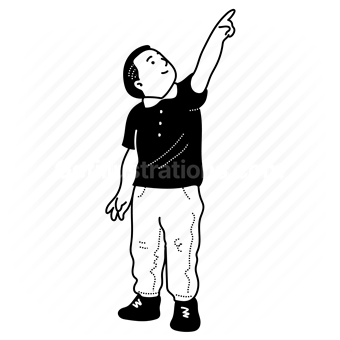 boy, male, child, toddler, trousers, t-shirt, tshirt, pointing up