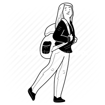 child, girl, female, backpack, trip, outing, blond, pose