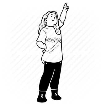 girl, female, child, toddler, t-shirt, shirt, pointing, point up