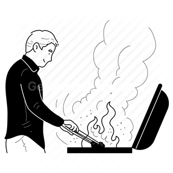 grill, cooking, outdoors, activity, bbq, barbeque, man, chef