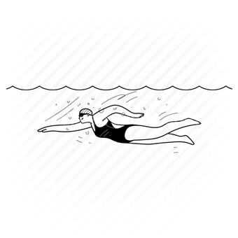 swimming, swim, activity, outdoors, water, sea, ocean, lake, sport