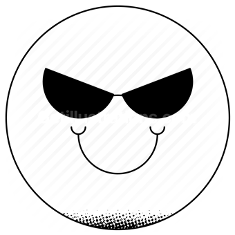 emoji, emoticon, smiley, sticker, cool, sunglasses, smile, smiling