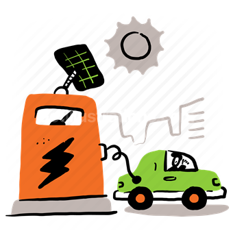 charge, car, vehicle, transportation, solar, power, fuel