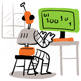 coding, programming, computer, screen, monitor, robot, robotics