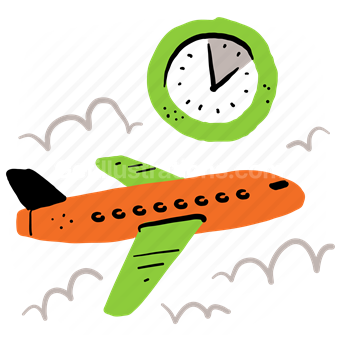 flight, airplane, plane, time, clock, transport, transportation, schedule